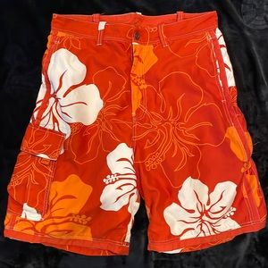 Reverseable board shorts.   Size 34.  Like new condition.  Great colors.